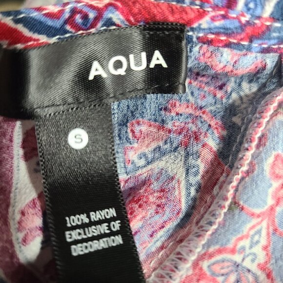 AQUA Red Blue Y2K Bandana Halter High Neck Open Back Mini Dress - Picture 6 of 6